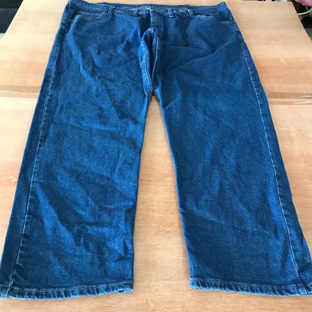 Wrangler Straight Leg Jeans Men 46x30 Blue Mid Rise Medium Wash Stretch 17512